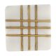 White Square Marble Brass Cabinet Knobs
